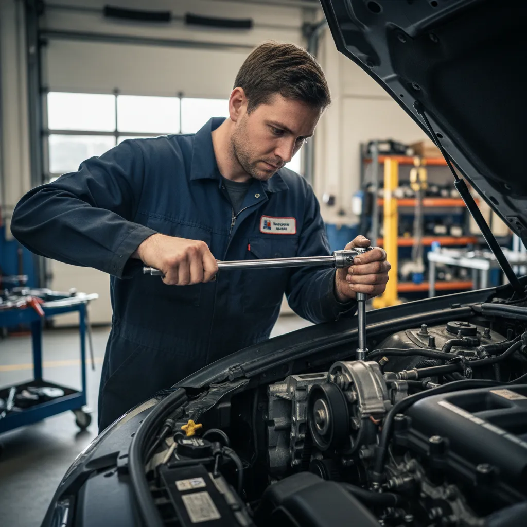 Réglage précis de la tension de la courroie de distribution avec une clé dynamométrique