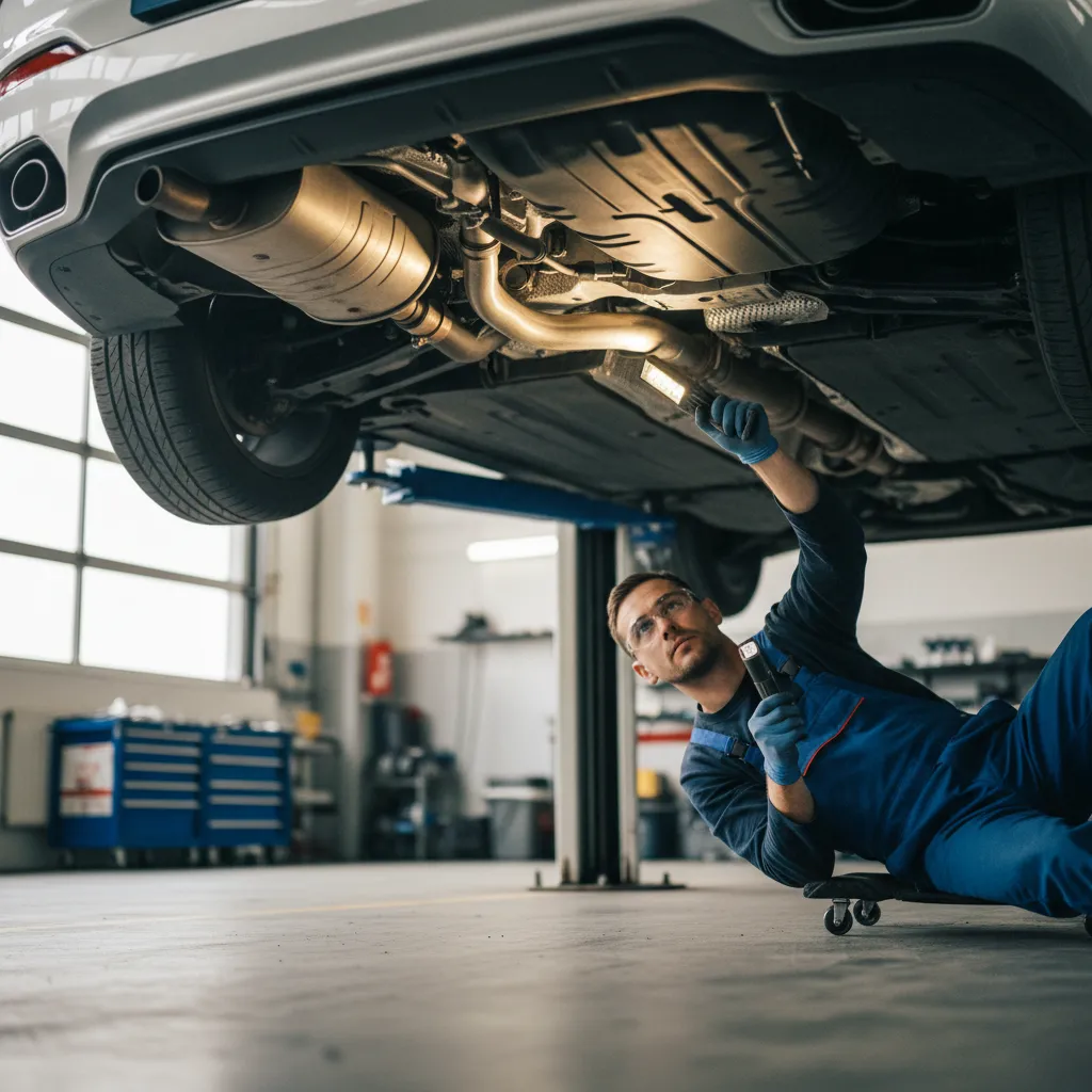 Le filtre à particules est situé dans la ligne d'échappement, en aval du catalyseur