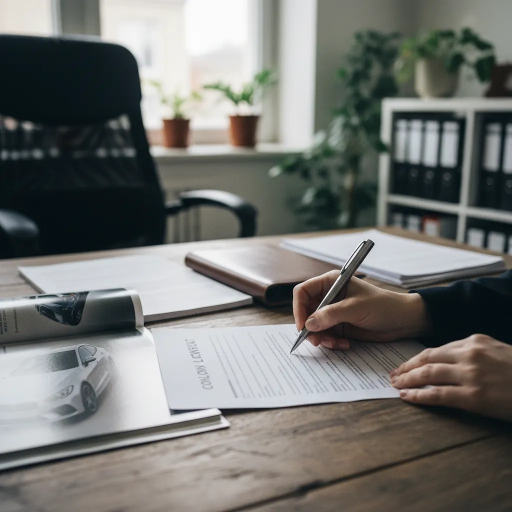 La signature du contrat de prêt auto intervient après validation du dossier complet