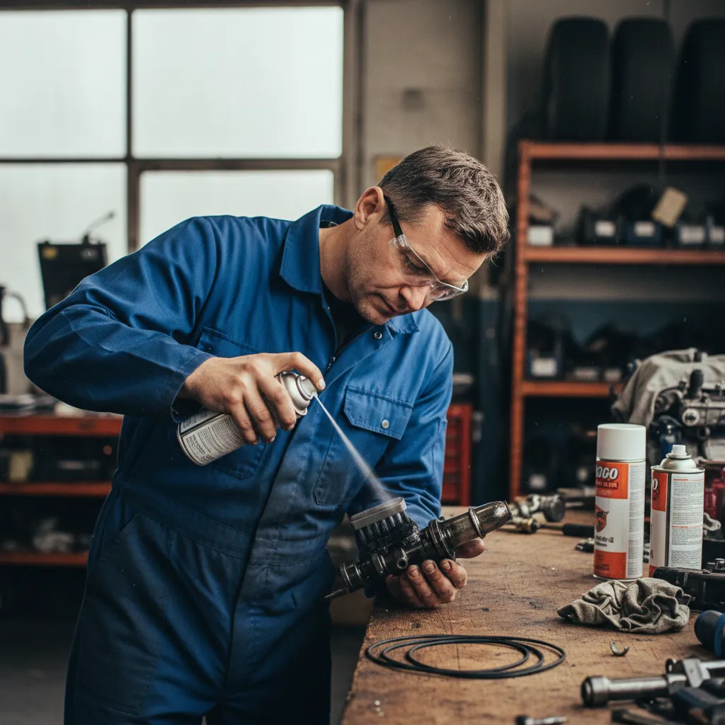 Nettoyage manuel d'une vanne EGR avec un produit décalaminant spécifique