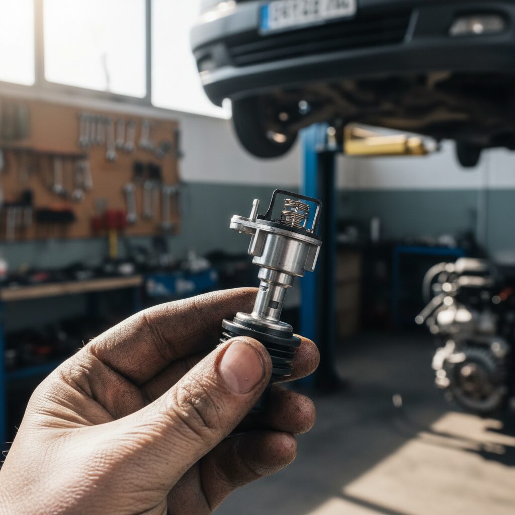 Débitmètre d'air démonté pour nettoyage en atelier mécanique