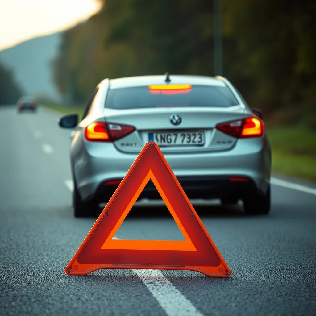 Le triangle de présignalisation doit être placé à au moins 30 mètres en amont du véhicule accidenté