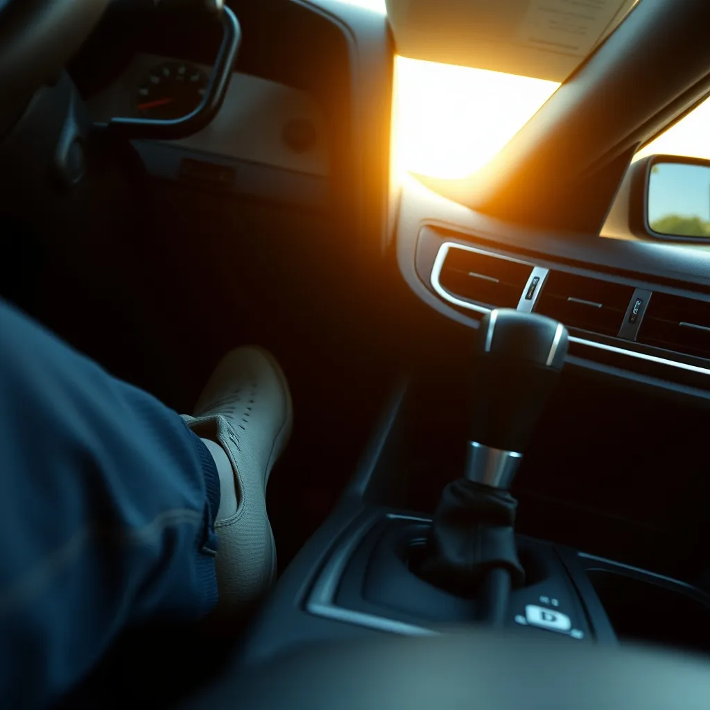 Pied sur le frein avant de changer de position sur le sélecteur de boîte automatique