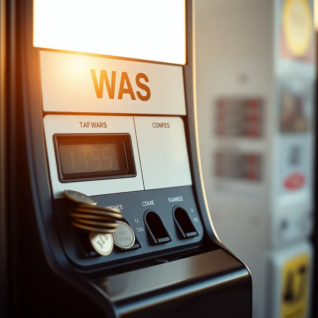 Distributeur de jetons et borne de paiement dans un centre de lavage Leclerc