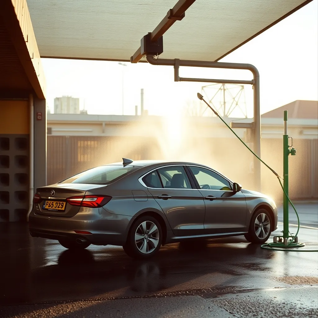 Piste de lavage haute pression en libre-service sous abri couvert