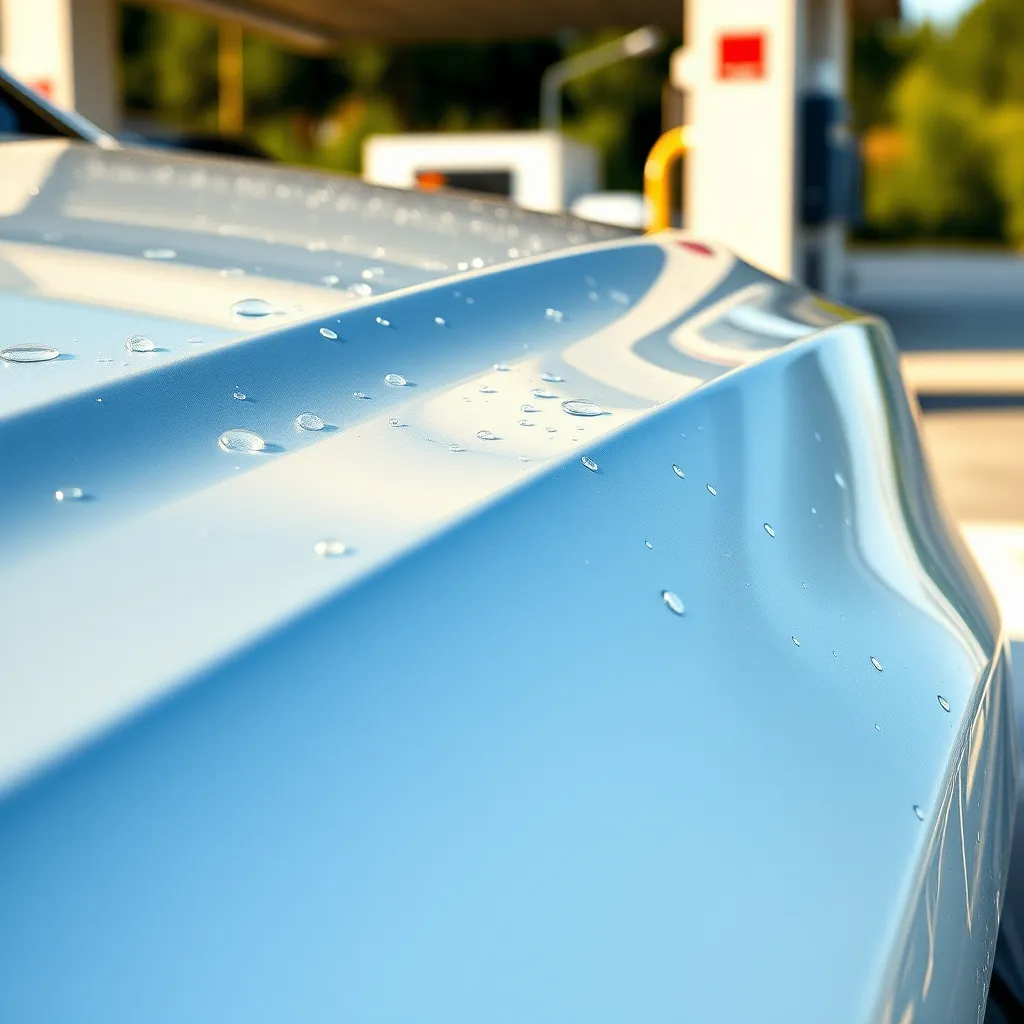 Carrosserie brillante après un lavage complet en station libre-service