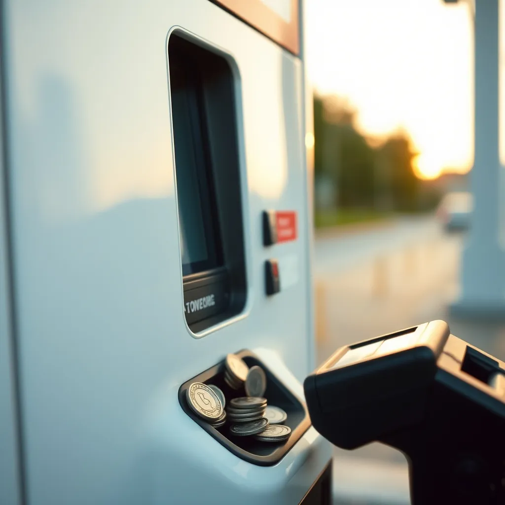 Distributeur de jetons et borne de paiement d'une station de lavage automobile