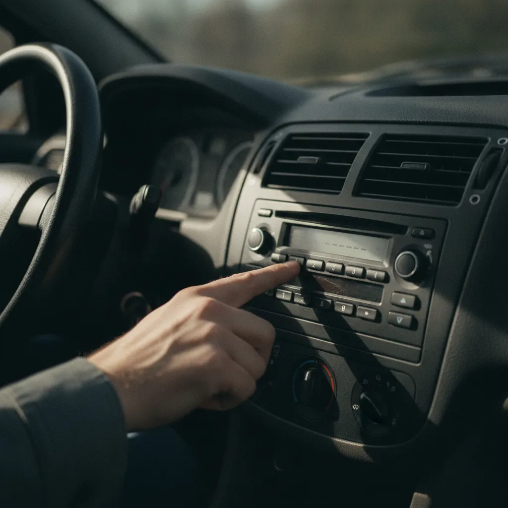 Saisie du code autoradio via les touches de présélection du Ford 6000 CD
