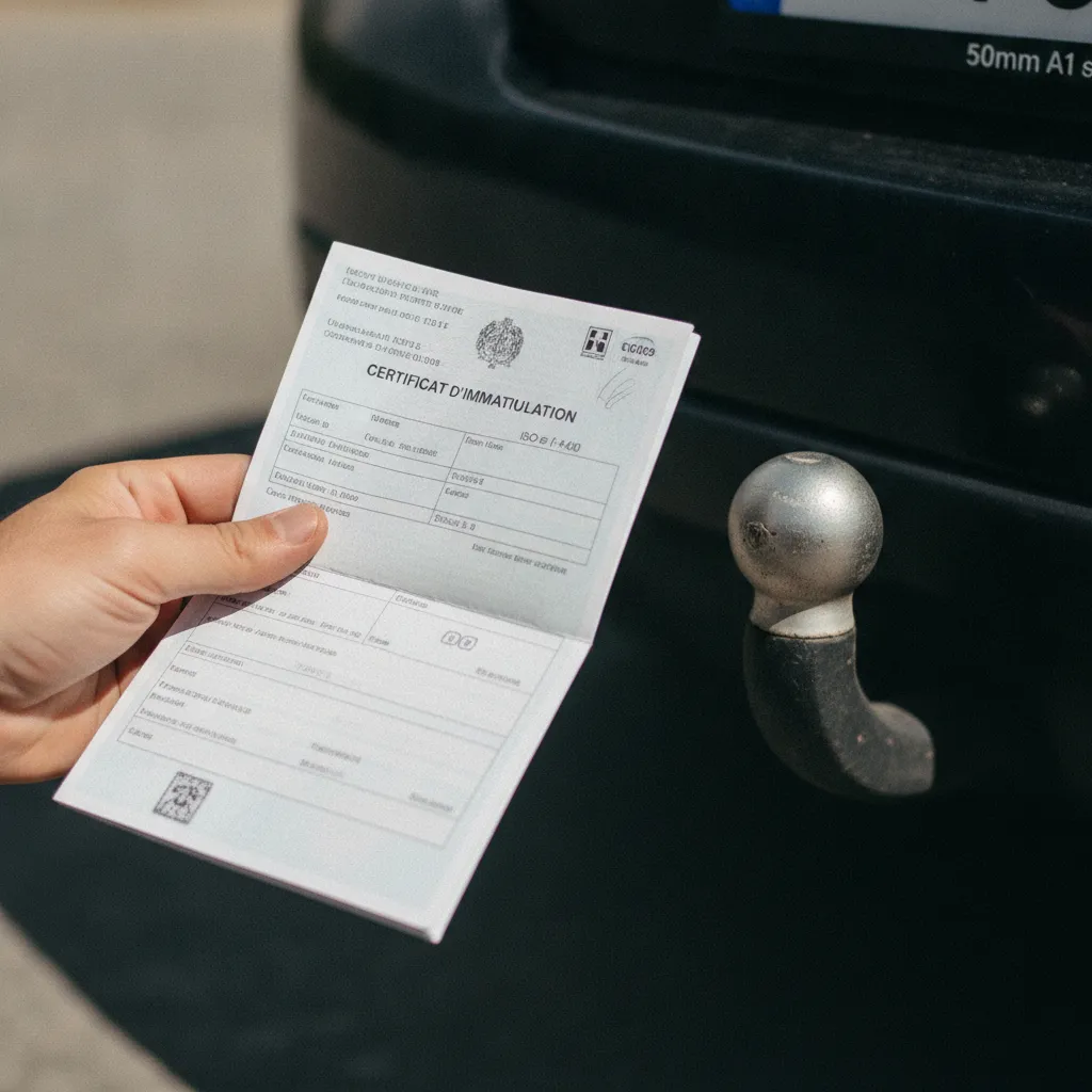 Vérifiez le poids sur la carte grise et la compatibilité de l'attelage avant de louer