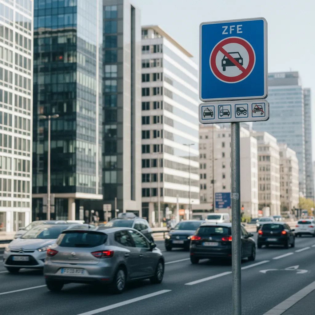 Les panneaux ZFE signalent l'entrée dans une zone à faibles émissions