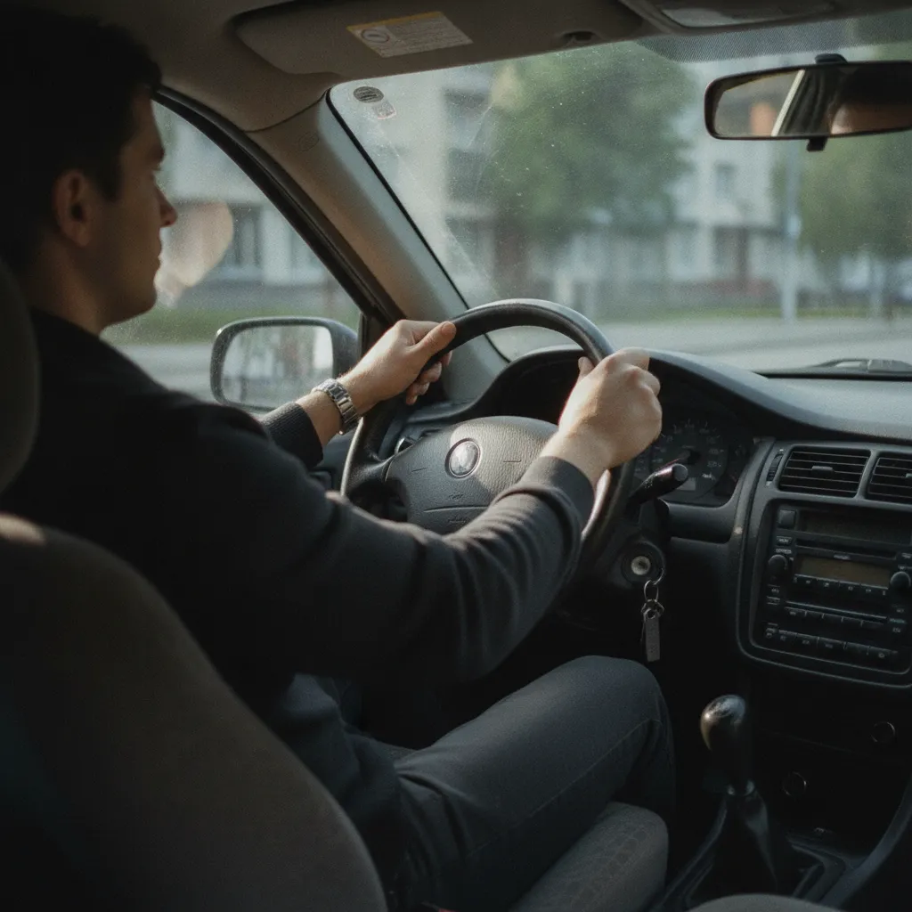 Essai routier d'une voiture d'occasion en boîte automatique pour vérifier l'état de la transmission