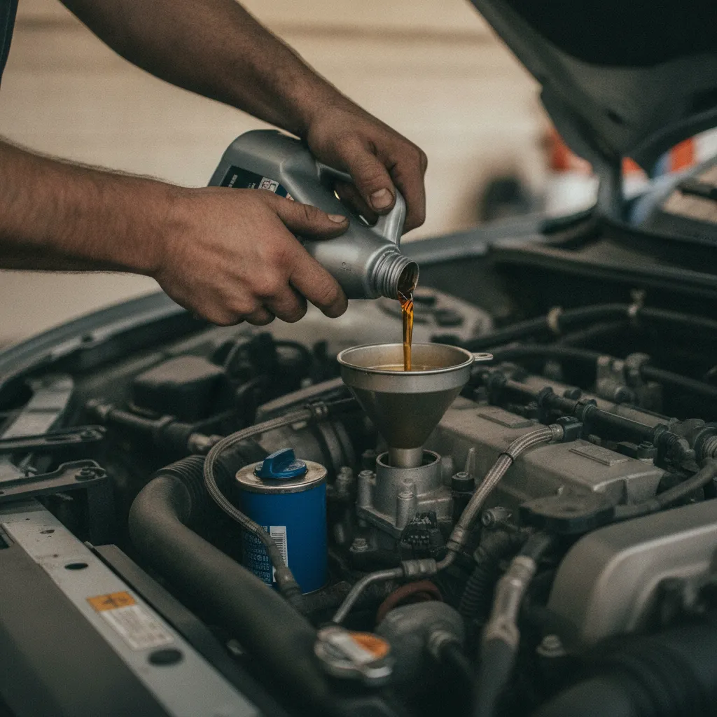 La vidange moteur constitue la base de tout forfait révision chez Norauto