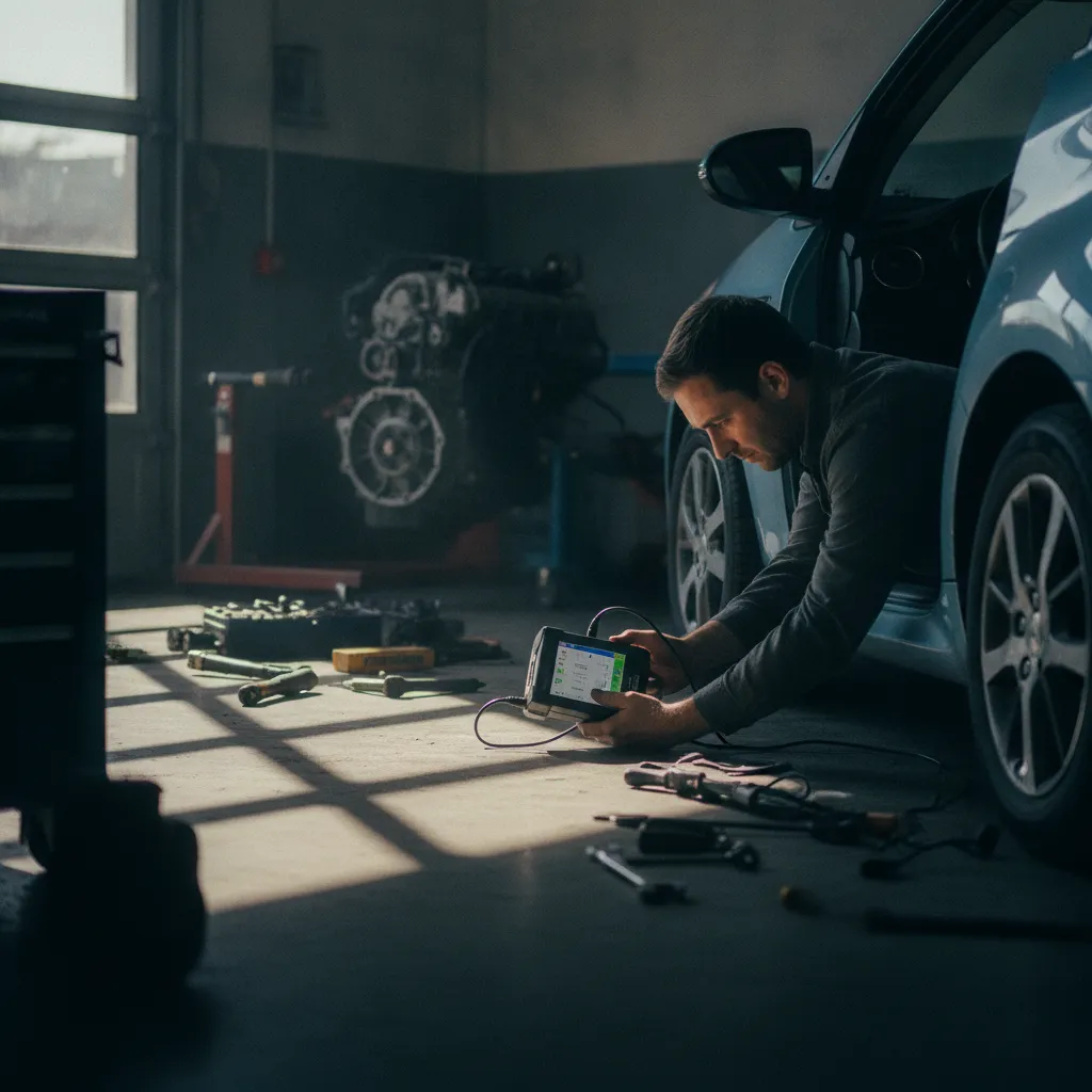 Branchement d'une valise OBD2 sur une Toyota Yaris pour lire les codes défaut
