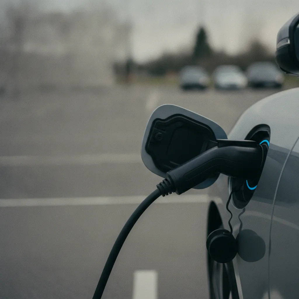Branchement d'un connecteur de type 2 sur un véhicule électrique en charge
