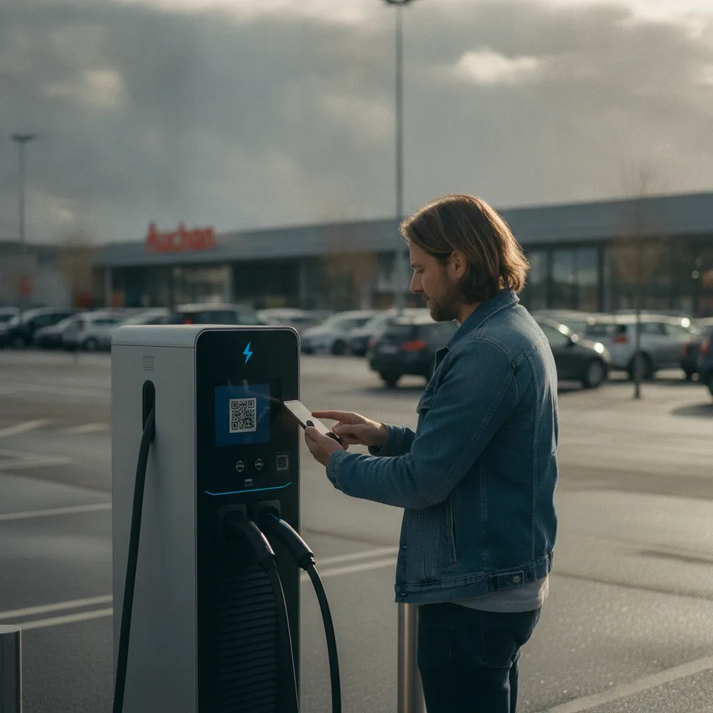 Le QR code permet de lancer une session de recharge sans application dédiée